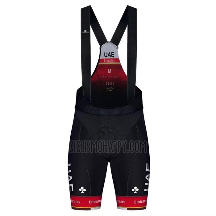 UAE Cycling Jersey Bib Short 2021 Short Sleeve Black White Red
